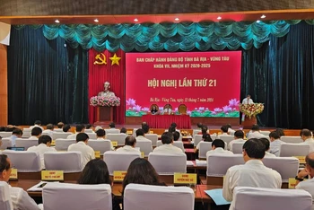 Toàn cảnh Hội nghị lần thứ 21 Ban Chấp hành Đảng bộ tỉnh Bà Rịa-Vũng Tàu.