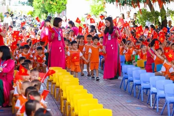 Trường Mầm non Hương Sen thành phố Vũng Tàu trong ngày khai giảng năm học mới.