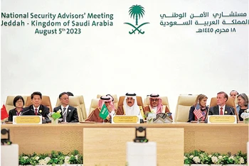 Đại diện của Trung Quốc, Saudi Arabia và Mỹ tham dự cuộc đàm phán về hòa bình cho Ukraine tại Jeddah ngày 5/8. Ảnh | REUTERS