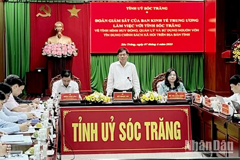 Đồng chí Đỗ Ngọc An, Phó Trưởng Ban Kinh tế Trung ương, phát biểu tại cuộc làm việc.