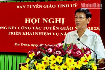 Bí thư Tỉnh ủy Sóc Trăng Lâm Văn Mẫn phát biểu chỉ đạo tại hội nghị