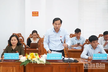 Đồng chí Lê Quang Mạnh phát biểu tại buổi làm việc.