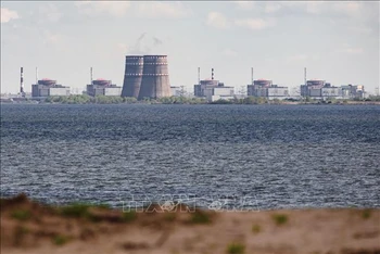 Quang cảnh nhà máy điện hạt nhân Zaporizhzhia ở Enerhodar, Ukraine, ngày 27/4/2022. (Ảnh: AFP/TTXVN)