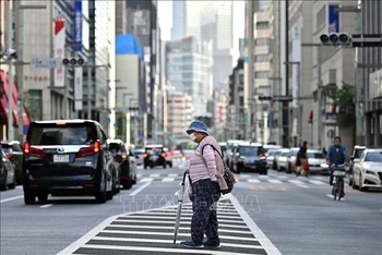 Người cao tuổi di chuyển trên đường phố tại Tokyo, Nhật Bản. (Ảnh tư liệu: AFP/TTXVN)