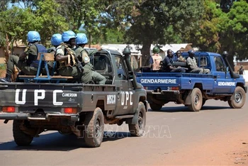 Lực lượng gìn giữ hòa bình của Liên hợp quốc làm nhiệm vụ tại Bangui, Cộng hòa Trung Phi. (Ảnh minh họa: AFP/TTXVN)