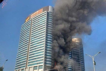 Không có thương vong lớn nào được báo cáo trong vụ hỏa hoạn tại Trung tâm mua sắm Centaurus ở Islamabad, Pakistan, ngày 9/10/2022. (Ảnh: gulfnews.com)