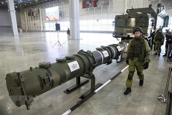 Một loại tên lửa hành trình của Nga tại Kubinka, ngoại ô Moskva ngày 23/1/2019. (Ảnh: AP/TTXVN)