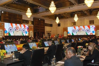 Thủ tướng Ấn Độ Narendra Modi phát biểu tại phiên họp các Bộ trưởng Năng lượng G20 tổ chức tại Panaji. (Nguồn: G20)