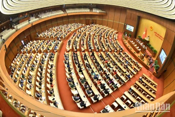 Quang cảnh phiên bế mạc Kỳ họp thứ 6, Quốc hội khóa XV, ngày 29/11/2023. (Ảnh: ĐĂNG KHOA) 