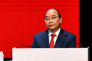 Chủ tịch nước Nguyễn Xuân Phúc phát biểu tại Đại hội.
