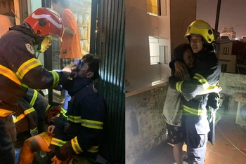 Giải cứu 11 người thoát khỏi đám cháy ngôi nhà 6 tầng ở Hà Nội