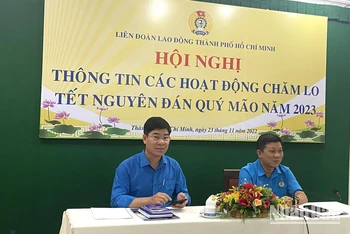 Lãnh đạo Liên đoàn Lao động Thành phố Hồ Chí Minh tại Hội nghị.