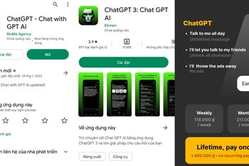 Một số ứng dụng có tên ChatGPT trên CH Play. 