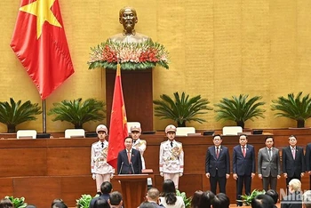 Chủ tịch nước Võ Văn Thưởng tuyên thệ nhậm chức. (Ảnh: Duy Linh).