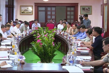 Quang cảnh buổi làm việc giữa Đoàn công tác Bộ Tư pháp với tỉnh Đắk Nông. 