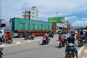 Hiện trường một vụ tai nạn giao thông tại Bình Định. 