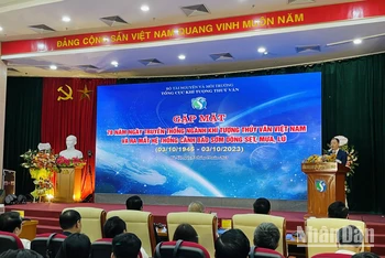 GS. TS Trần Hồng Thái, Tổng Cục trưởng Tổng cục Khí tượng Thủy văn phát biểu tại lễ kỷ niệm.