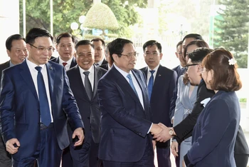 Thủ tướng Phạm Minh Chính tới dự Hội nghị triển khai nhiệm vụ ngành Dầu khí năm 2024. 