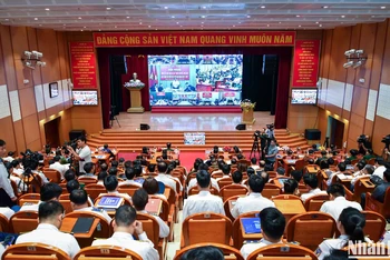 Quang cảnh hội nghị Tổng kết thực hiện Đề án Tuyên truyền, phổ biến Luật Cảnh sát biển Việt Nam giai đoạn 2019-2023.
