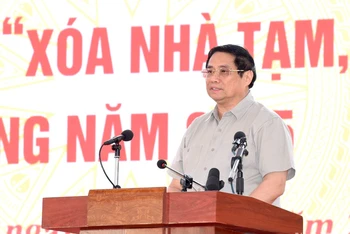 Thủ tướng Phạm Minh Chính phát biểu tại buổi lễ. (Ảnh: Trần Hải)