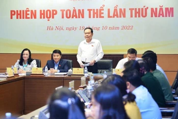 Phó Chủ tịch Thường trực Quốc hội Trần Thanh Mẫn dự Phiên họp toàn thể lần thứ năm của Hội đồng Dân tộc.