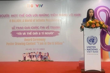 Bà Naomi Kitahara, Trưởng đại diện UNFPA tại Việt Nam phát biểu tại sự kiện.