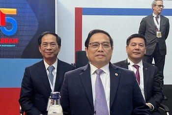 Thủ tướng Phạm Minh Chính dự Lễ khai mạc Hội nghị Cấp cao Kỷ niệm 45 năm quan hệ ASEAN-EU. (Ảnh: TTXVN)