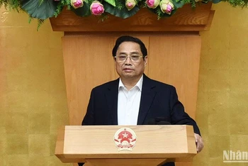 Thủ tướng Phạm Minh Chính phát biểu ý kiến khai mạc phiên họp. (Ảnh: TRẦN HẢI)