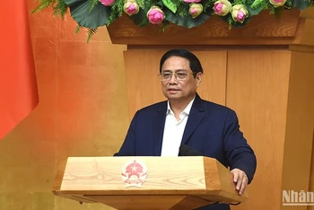Thủ tướng Phạm Minh Chính phát biểu tại phiên họp. (Ảnh: TRẦN HẢI)