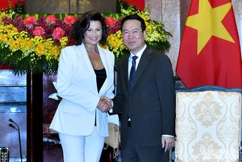 Chủ tịch nước Võ Văn Thưởng tiếp Chủ tịch Thượng viện Vương quốc Bỉ Stephanie D’Hose.