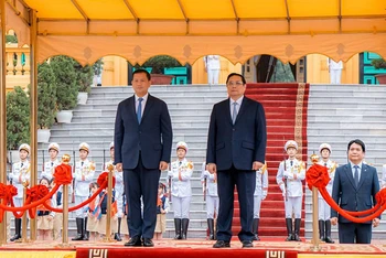 Lễ đón Thủ tướng Vương quốc Campuchia Hun Manet sang thăm chính thức Việt Nam. 