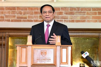 Thủ tướng Phạm Minh Chính phát biểu chính sách tại Đại học Victoria.