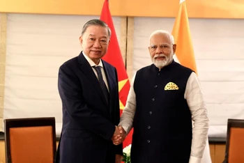 Tổng Bí thư, Chủ tịch nước Tô Lâm và Thủ tướng Ấn Độ Narendra Modi. (Nguồn: PTI)