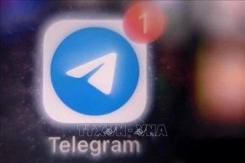 Biểu tượng ứng dụng Telegram. (Ảnh: AFP/TTXVN)