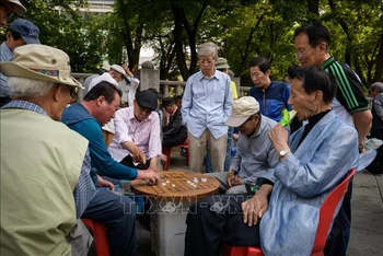 Người cao tuổi trên đường phố tại Seoul, Hàn Quốc. (Ảnh tư liệu: AFP/TTXVN)