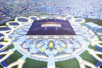 Sân vận động Al Bayt, nơi sẽ diễn ra lễ khai mạc World Cup 2022. 