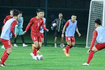 Đội tuyển Việt Nam tập luyện chuẩn bị cho vòng loại World Cup 2026. (Ảnh VFF)