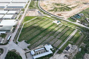 Dự án nhà máy ô-tô Thành Công Việt Hưng tại Khu công nghiệp Việt Hưng, thành phố Hạ Long đang được thi công. 