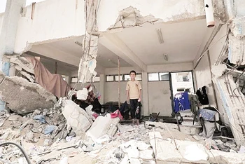 Nhiều trường học ở Gaza bị không kích. (Ảnh: UN NEWS)