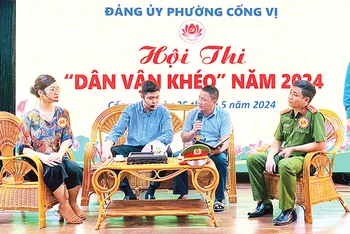 Một tiết mục dự thi tại Hội thi "Dân vận khéo" phường Cống Vị, quận Ba Đình năm 2024.