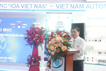 Ông Vũ Anh Tuấn, Phó Cục trưởng Cục Thông tin khoa học, công nghệ quốc gia phát biểu tại sự kiện.