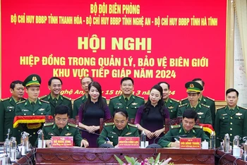 Bộ đội Biên phòng ba tỉnh Nghệ An, Thanh Hóa, Hà Tĩnh ký kết hiệp đồng năm 2024.