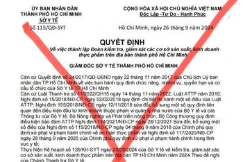 Các đối tượng lừa đảo giả mạo các quyết định lập đoàn kiểm tra nhằm lừa đảo.