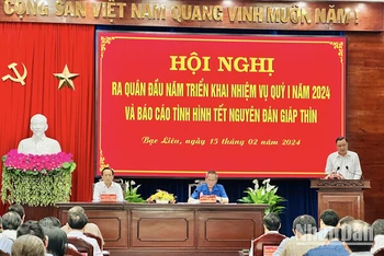 Quang cảnh hội nghị ra quân đầu Xuân mới. (Ảnh: TRỌNG DUY)