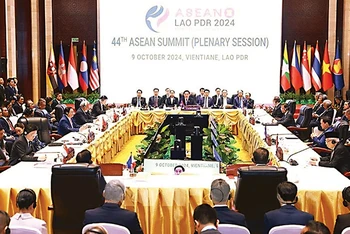 Lễ khai mạc Hội nghị cấp cao ASEAN lần thứ 44, 45 tại Lào. Ảnh: TTXVN