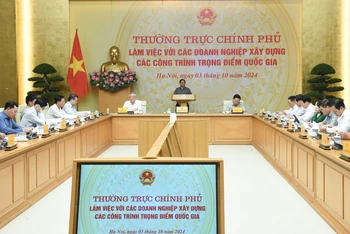 Thủ tướng Phạm Minh Chính chủ trì cuộc làm việc của Thường trực Chính phủ với các doanh nghiệp xây dựng các công trình trọng điểm quốc.