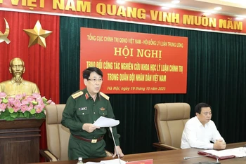 Đại tướng Lương Cường phát biểu ý kiến tại hội nghị.