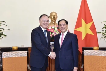 Bộ trưởng Ngoại giao Bùi Thanh Sơn tiếp Trợ lý Bộ trưởng Ngoại giao Trung Quốc. (Ảnh: Bộ Ngoại giao)