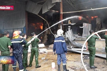 Phú Thọ: Cháy lớn tại nhà máy giấy Lửa Việt