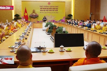 Thủ tướng đón tiếp Đoàn Đại biểu Giáo hội Phật giáo Việt Nam